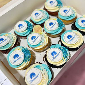 12 Pack Corporate Cupcakes With Edible Image Toppers