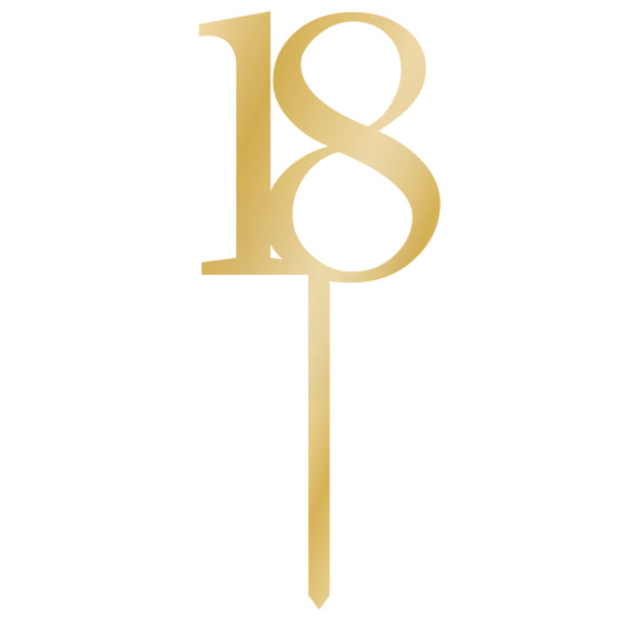 Gold Acrylic 18 Cake Topper
