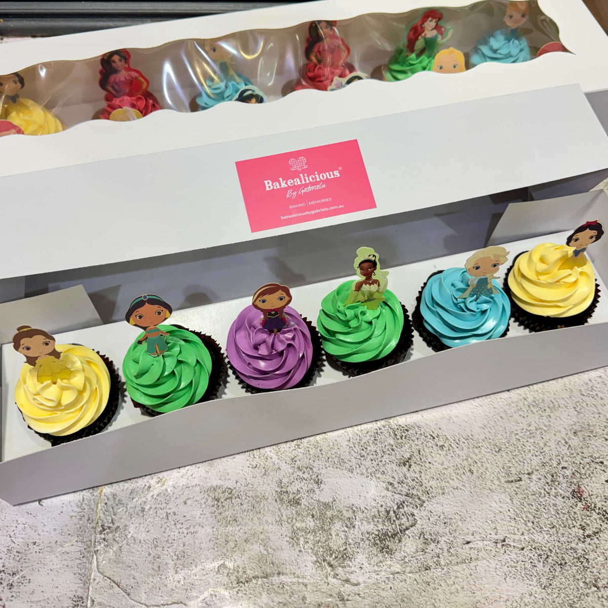 6 princess cupcakes for small birthday celebration