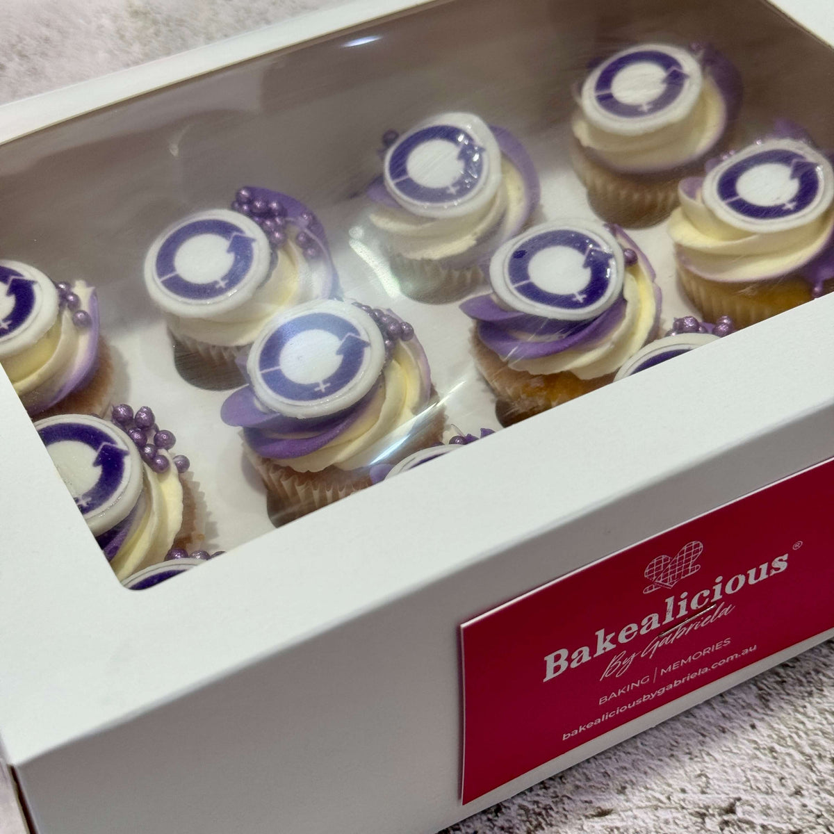 Mini cupcakes decorated for International Women’s Day celebration