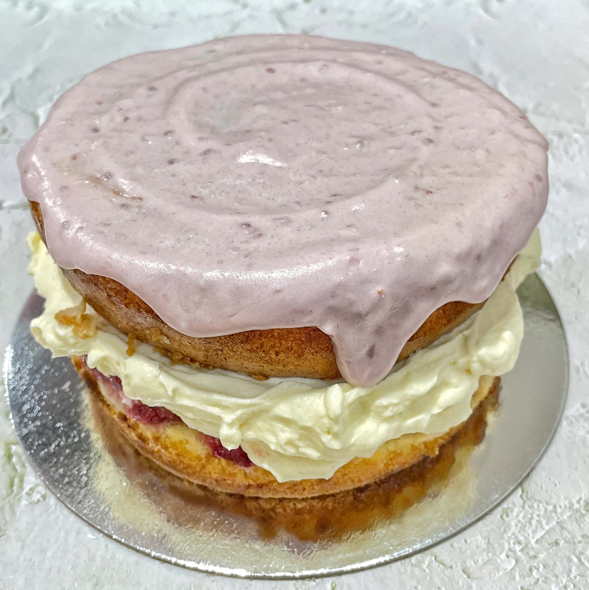 Drizzled Frosting Raspberry Raspberry drizzle Cake - Bakealicious By Gabriela