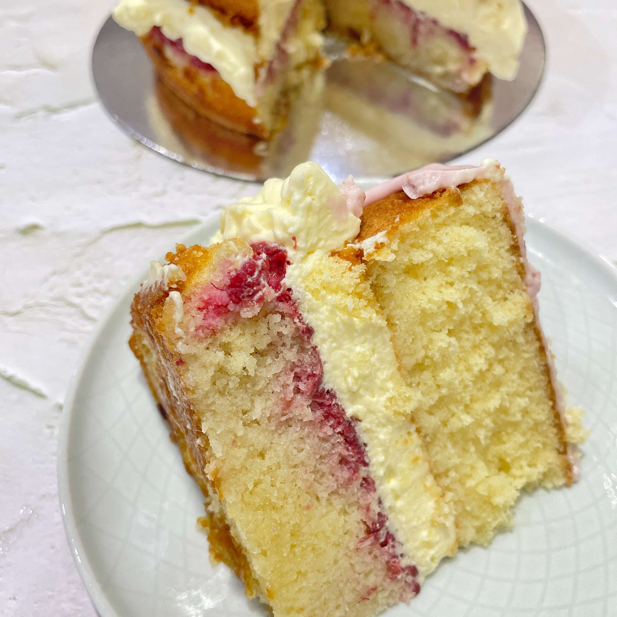 Raspberry sponge cake