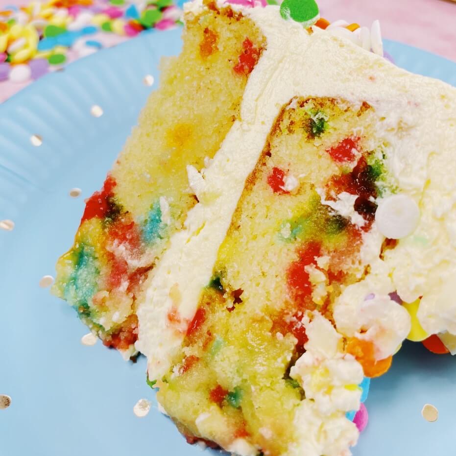 Online Confetti Balloon Cake | Rainbow color sprinkle cake | Bakehoney
